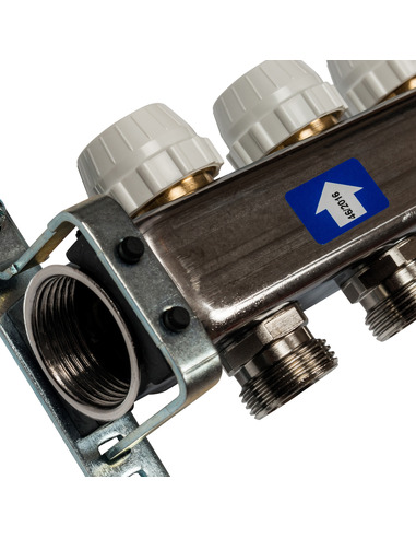 Коллектор STOUT из нержавеющей стали с расходомерами 6 вых.