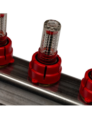 Коллектор STOUT из нержавеющей стали с расходомерами 5 вых.