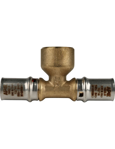 Тройник переходной STOUT 16x1/2"х16 ВР для металлопластиковых труб пресс