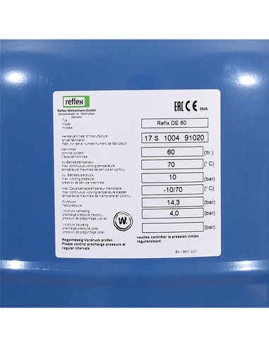 Расширительный бак Reflex Refix DE 60, 10 бар