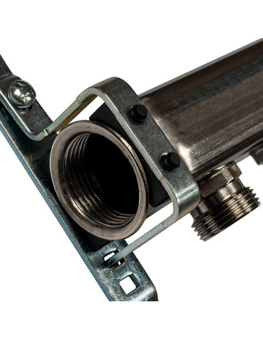 Коллектор STOUT из нержавеющей стали для радиаторной разводки 11 вых. с воздухоотводчиком