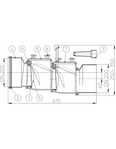 Затвор канализационный HL720.2 Ø200