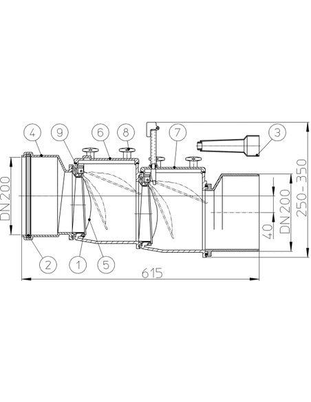 Затвор канализационный HL720.2 Ø200