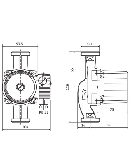 Насос циркуляционный Wilo Star-RS 15/4-130 без гаек