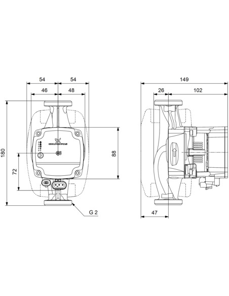 Насос циркуляционный Grundfos ALPHA1 L 32-60 180