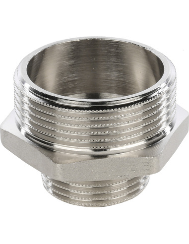 Ниппель переходной никелированный STOUT 1 1/2"х1" НР