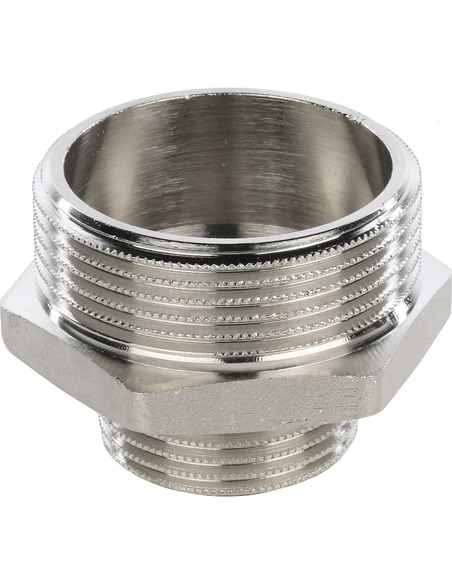 Ниппель переходной никелированный STOUT 1 1/2"х1" НР