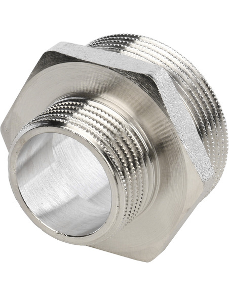 Ниппель переходной никелированный STOUT 1 1/2"х1" НР
