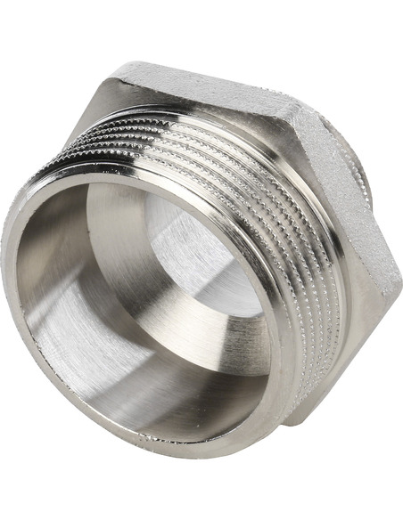 Ниппель переходной никелированный STOUT 1 1/2"х1" НР