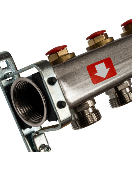 Коллектор STOUT из нержавеющей стали без расходомеров 9 вых.