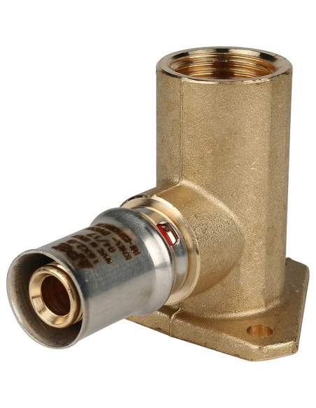 Угольник с креплением STOUT 16x1/2" ВР удлинённый для металлопластиковых труб пресс