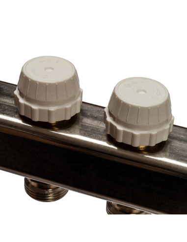 Коллектор STOUT из нержавеющей стали с расходомерами 11 вых. с воздухоотводчиком и сливом