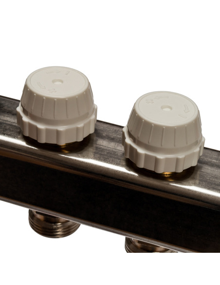 Коллектор STOUT из нержавеющей стали с расходомерами 11 вых. с воздухоотводчиком и сливом