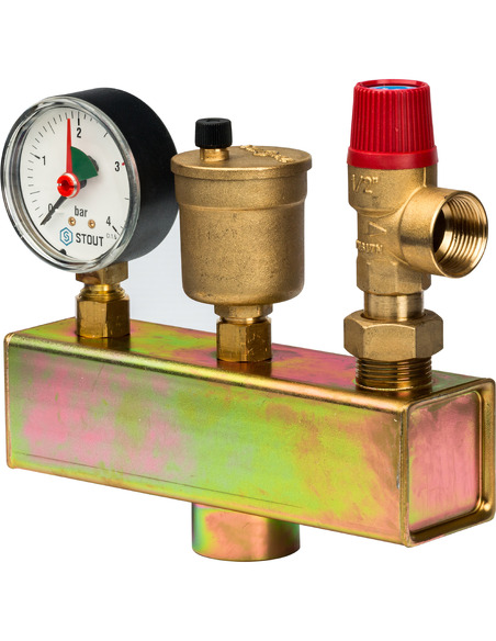 Группа безопасности котла STOUT 3 бар до 50 кВт без теплоизоляции