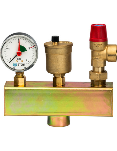 Группа безопасности котла STOUT 3 бар до 50 кВт без теплоизоляции
