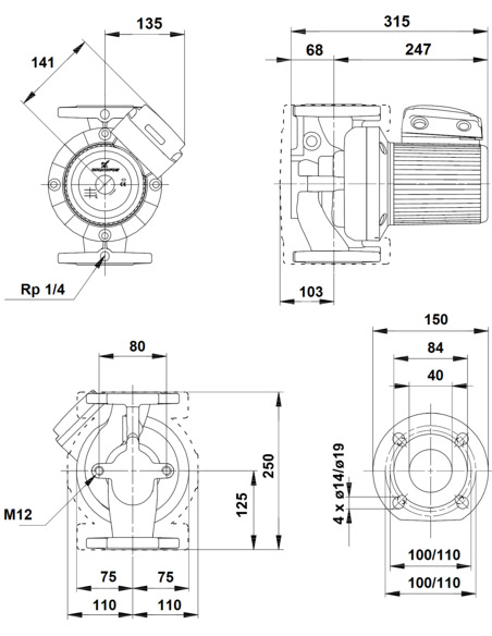 Насос циркуляционный Grundfos UPS 40-60/2 F 3х400V Насос циркуляционный Grundfos UPS 40-60/2 F 3х400V