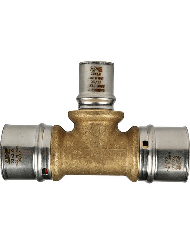 Тройник переходной STOUT 32x20x32 для металлопластиковых труб пресс