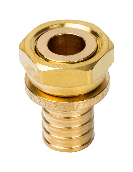 Переходник STOUT 20x1/2" ВР с накидной гайкой для труб из сшитого полиэтилена