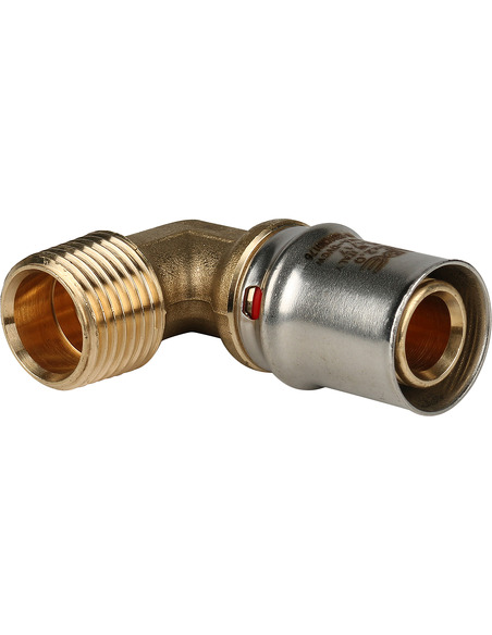 Угольник STOUT 20x1/2" НР для металлопластиковых труб пресс