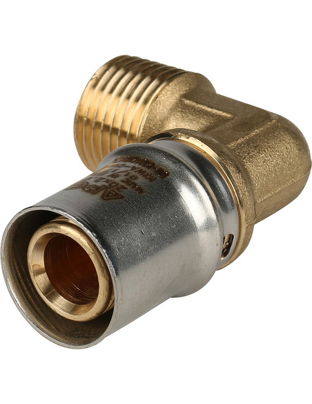 Угольник STOUT 20x1/2" НР для металлопластиковых труб пресс