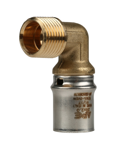 Угольник STOUT 20x1/2" НР для металлопластиковых труб пресс