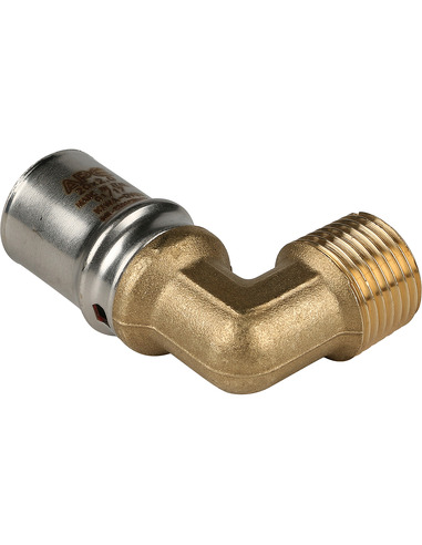 Угольник STOUT 20x1/2" НР для металлопластиковых труб пресс