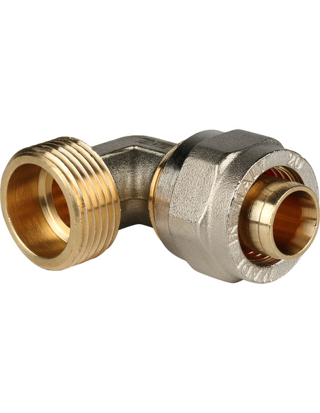 Угольник STOUT 20x3/4" НР для металлопластиковых труб обжим