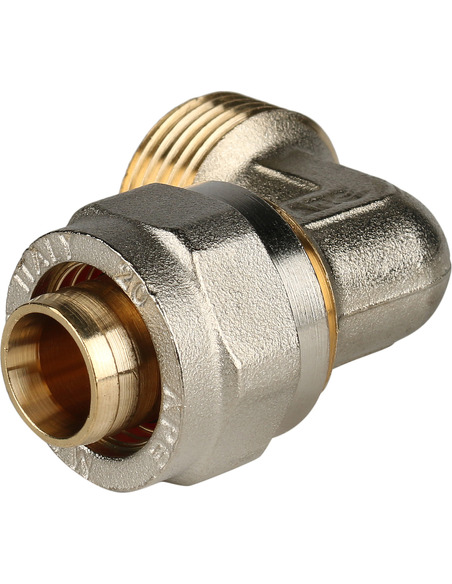 Угольник STOUT 20x3/4" НР для металлопластиковых труб обжим