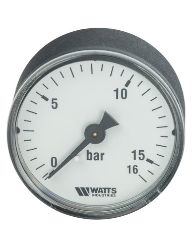 Манометр Watts F+R100 MAL 50 мм, 1/4", 0-16 бар, аксиальный