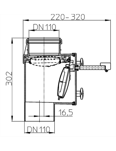 Затвор канализационный HL710.1V Ø110