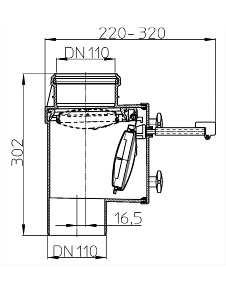 Затвор канализационный HL710.1V Ø110
