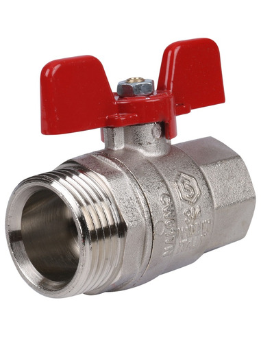 Кран шаровой STOUT полнопроходной 3/4" со сгоном (EPDM) (бабочка)