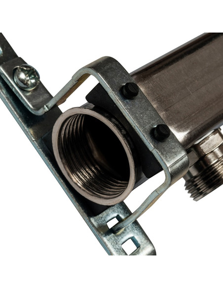 Коллектор STOUT из нержавеющей стали для радиаторной разводки 5 вых. с воздухоотводчиком