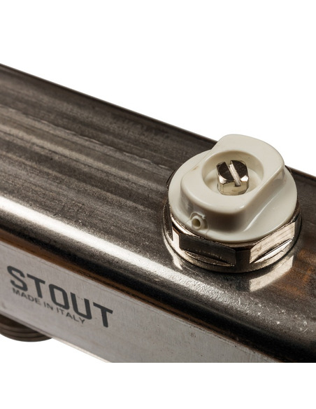 Коллектор STOUT из нержавеющей стали для радиаторной разводки 5 вых. с воздухоотводчиком