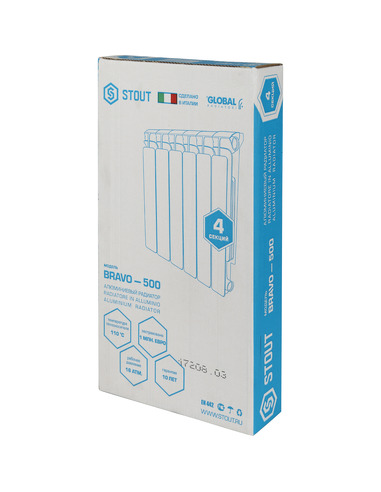 Алюминиевый радиатор STOUT Bravo 500 х4