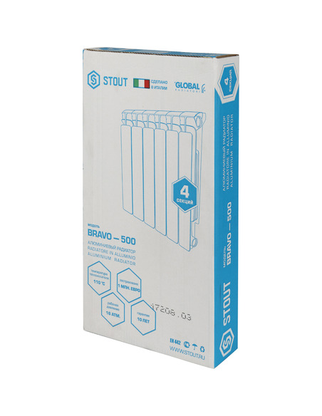 Алюминиевый радиатор STOUT Bravo 500 х4