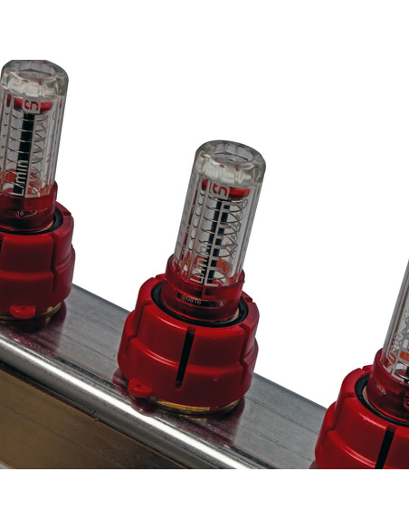 Коллектор STOUT из нержавеющей стали в сборе с расходомерами 6 вых.