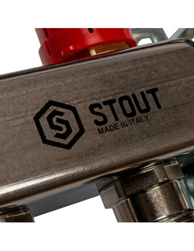 Коллектор STOUT из нержавеющей стали в сборе с расходомерами 6 вых.