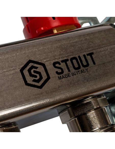 Коллектор STOUT из нержавеющей стали в сборе с расходомерами 6 вых.