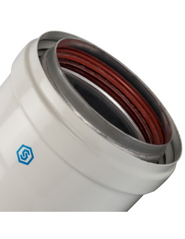 Труба удлинитель STOUT Ø80/100 - 500мм утепленная