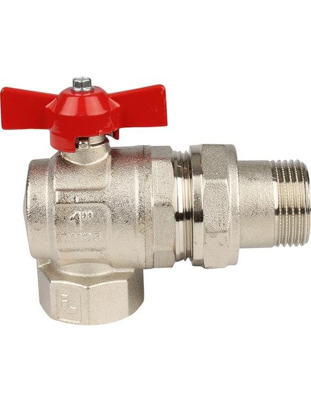 Кран шаровой ITAP IDEAL 298 1" угловой со сгоном (бабочка)