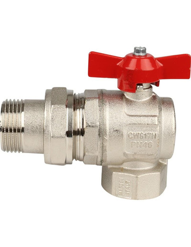 Кран шаровой ITAP IDEAL 298 1" угловой со сгоном (бабочка)