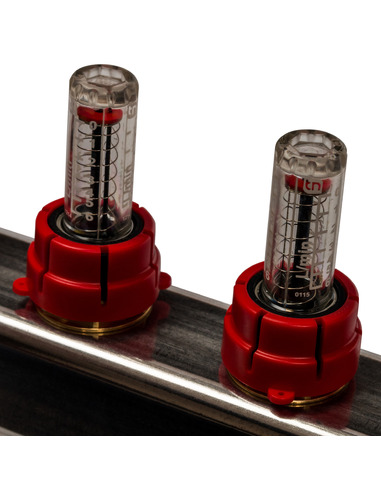 Коллектор STOUT из нержавеющей стали с расходомерами 12 вых. с воздухоотводчиком и сливом