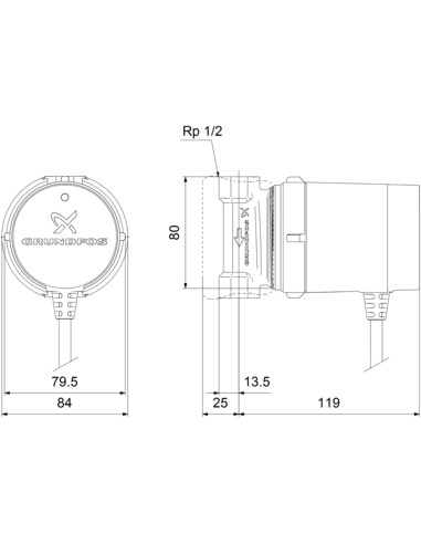 Насос циркуляционный Grundfos Comfort 15-14 B PM old