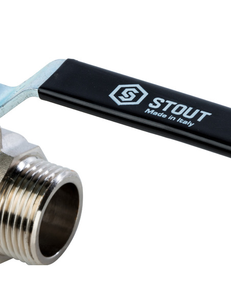 Кран шаровой STOUT полнопроходной 1" НР-НР (рычаг)