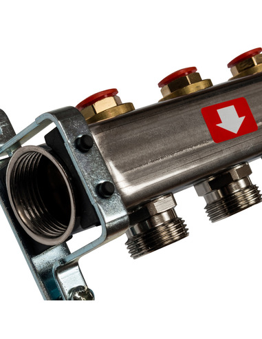 Коллектор STOUT из нержавеющей стали без расходомеров 8 вых.