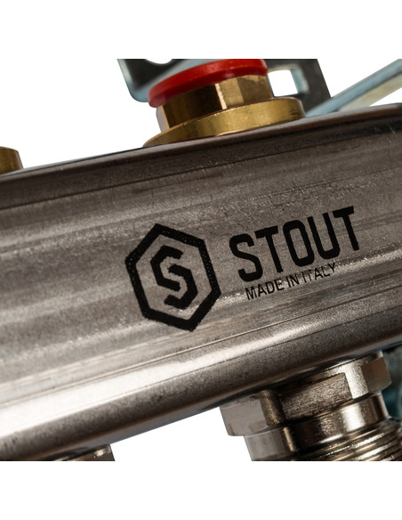 Коллектор STOUT из нержавеющей стали без расходомеров 8 вых.