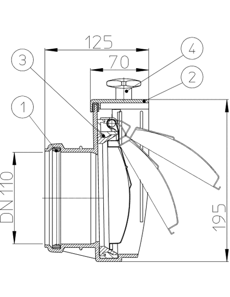 Затвор канализационный HL715.0 Ø160 Затвор канализационный HL715.0 Ø160