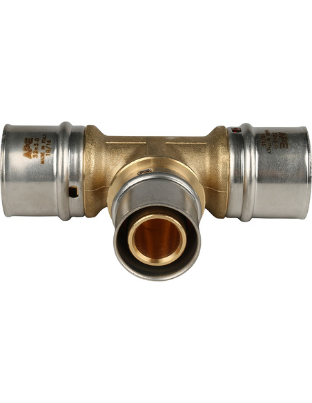 Тройник переходной STOUT 32x26x32 для металлопластиковых труб пресс