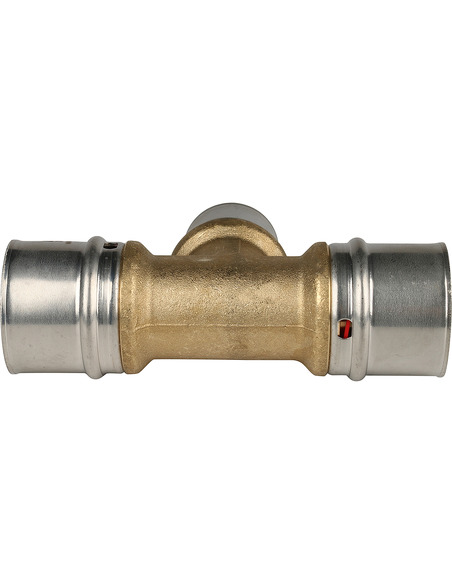 Тройник переходной STOUT 32x26x32 для металлопластиковых труб пресс